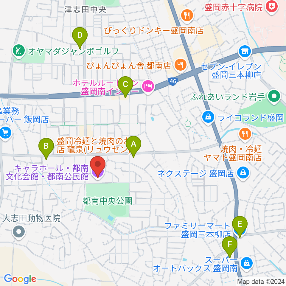 キャラホール周辺のコンビニエンスストア一覧地図