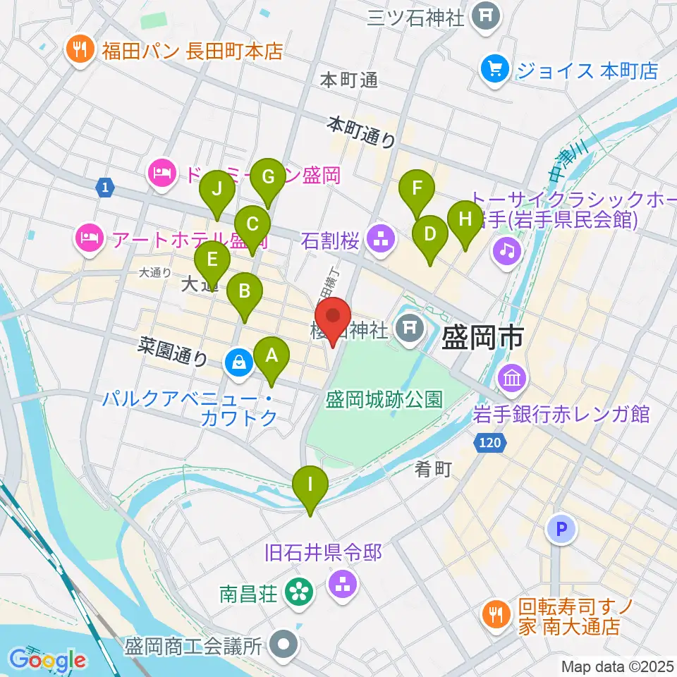 岩手教育会館周辺のコンビニエンスストア一覧地図