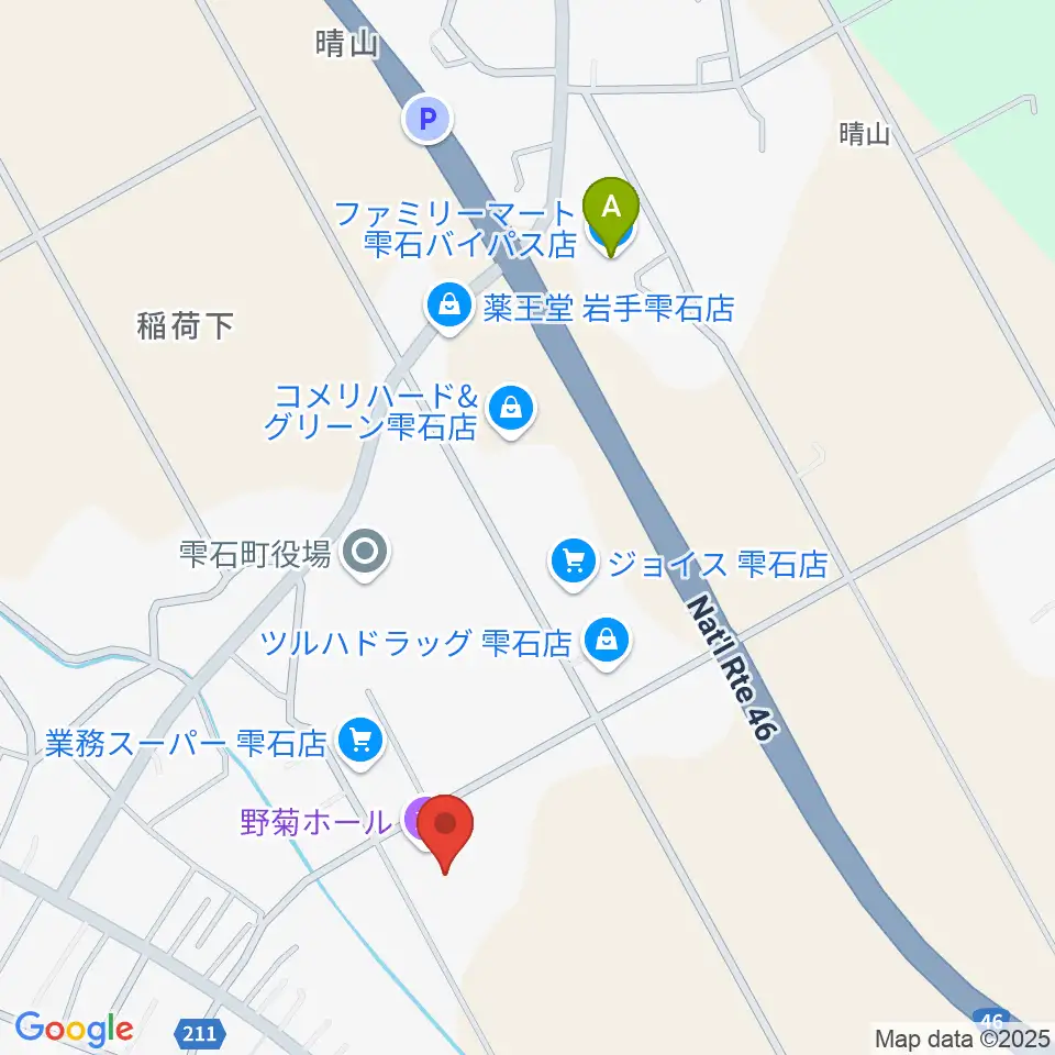 雫石町中央公民館 野菊ホール周辺のコンビニエンスストア一覧地図
