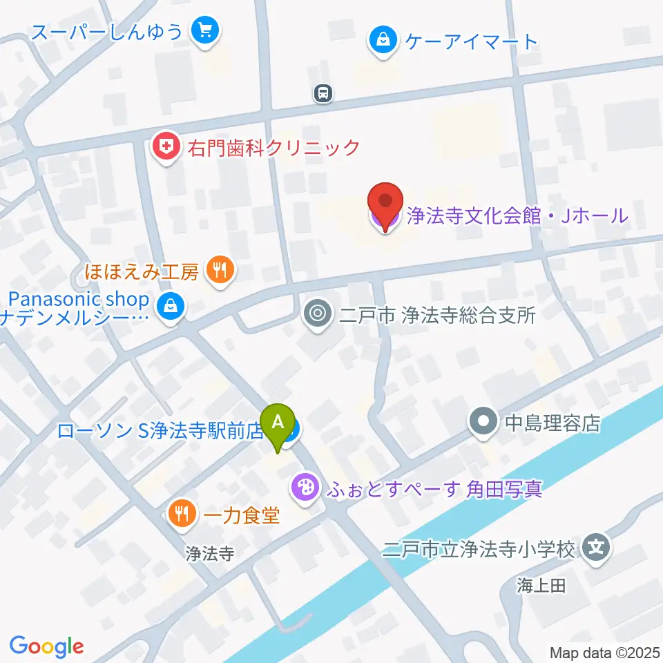 浄法寺文化交流センターＪホール周辺のコンビニエンスストア一覧地図