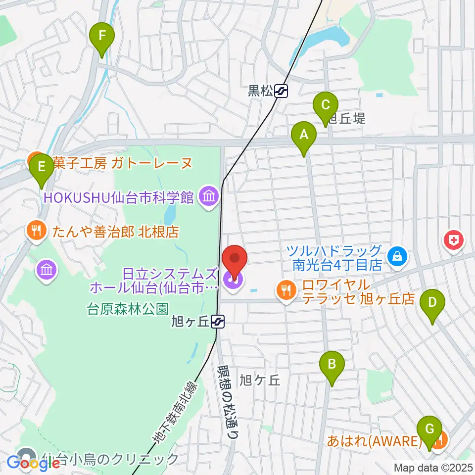 日立システムズホール仙台周辺のコンビニエンスストア一覧地図