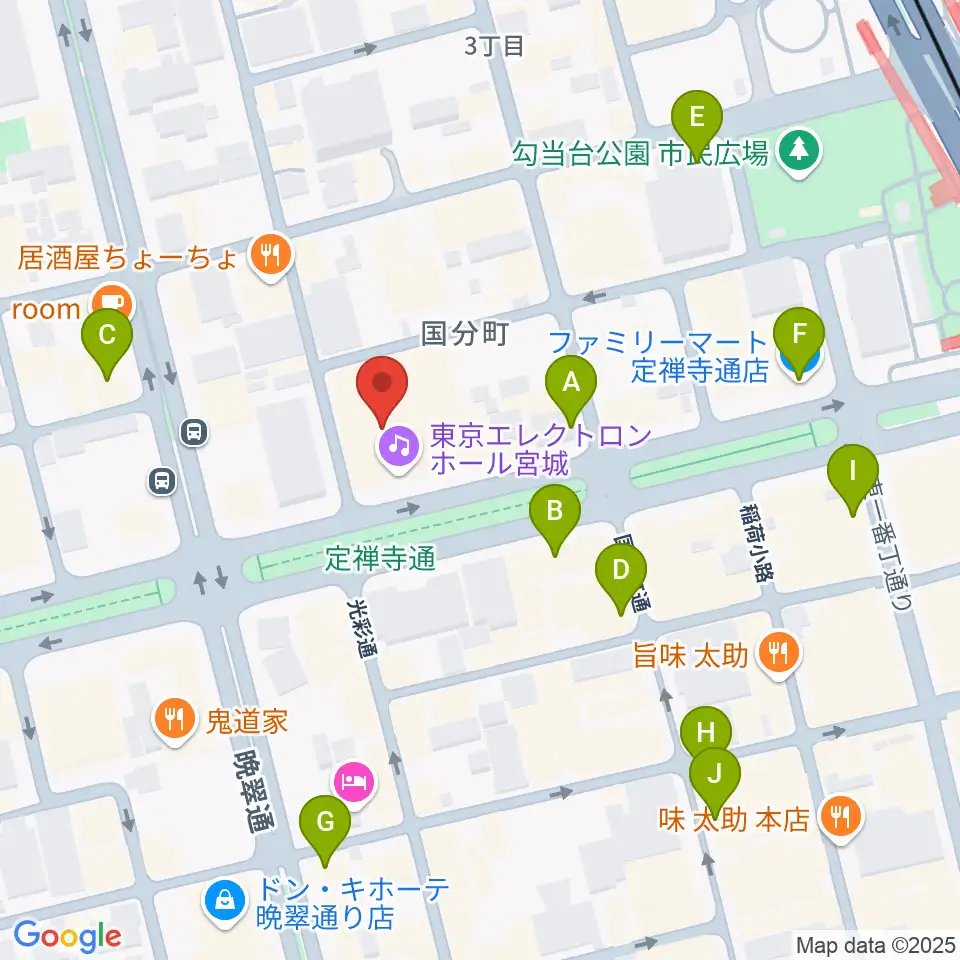 東京エレクトロンホール宮城周辺のコンビニエンスストア一覧地図