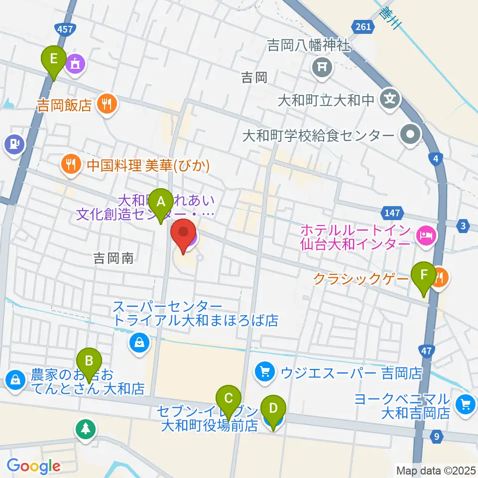 大和町ふれあい文化創造センターまほろばホール周辺のコンビニエンスストア一覧地図