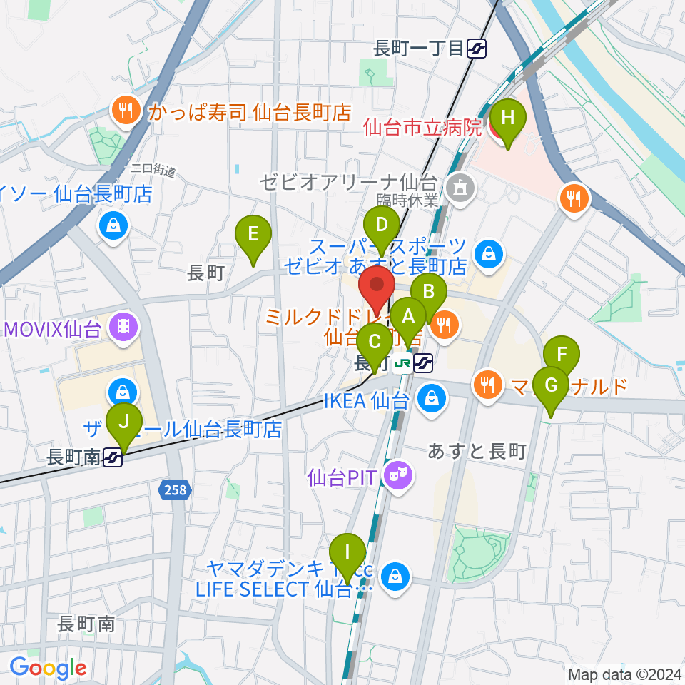 太白区文化センター 楽楽楽ホール周辺のコンビニエンスストア一覧地図