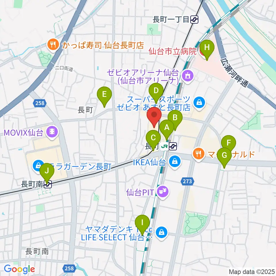 太白区文化センター 楽楽楽ホール周辺のコンビニエンスストア一覧地図