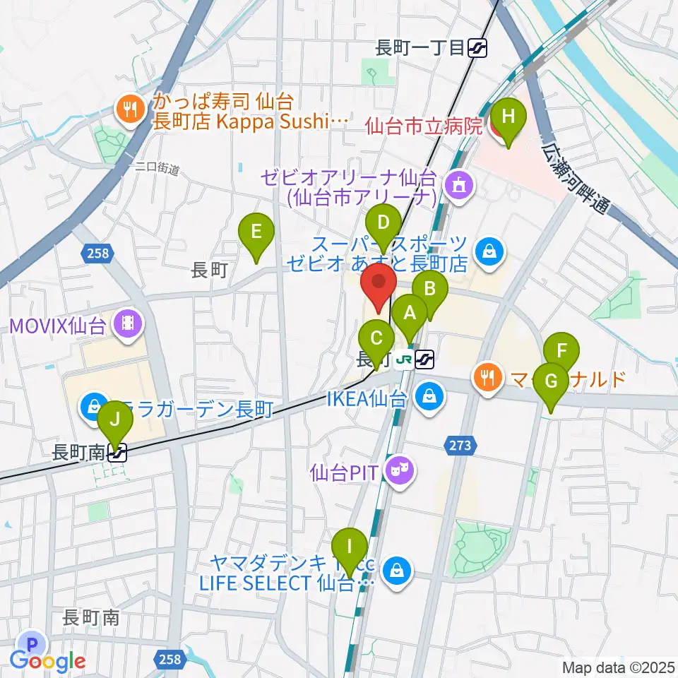 太白区文化センター 楽楽楽ホール周辺のコンビニエンスストア一覧地図