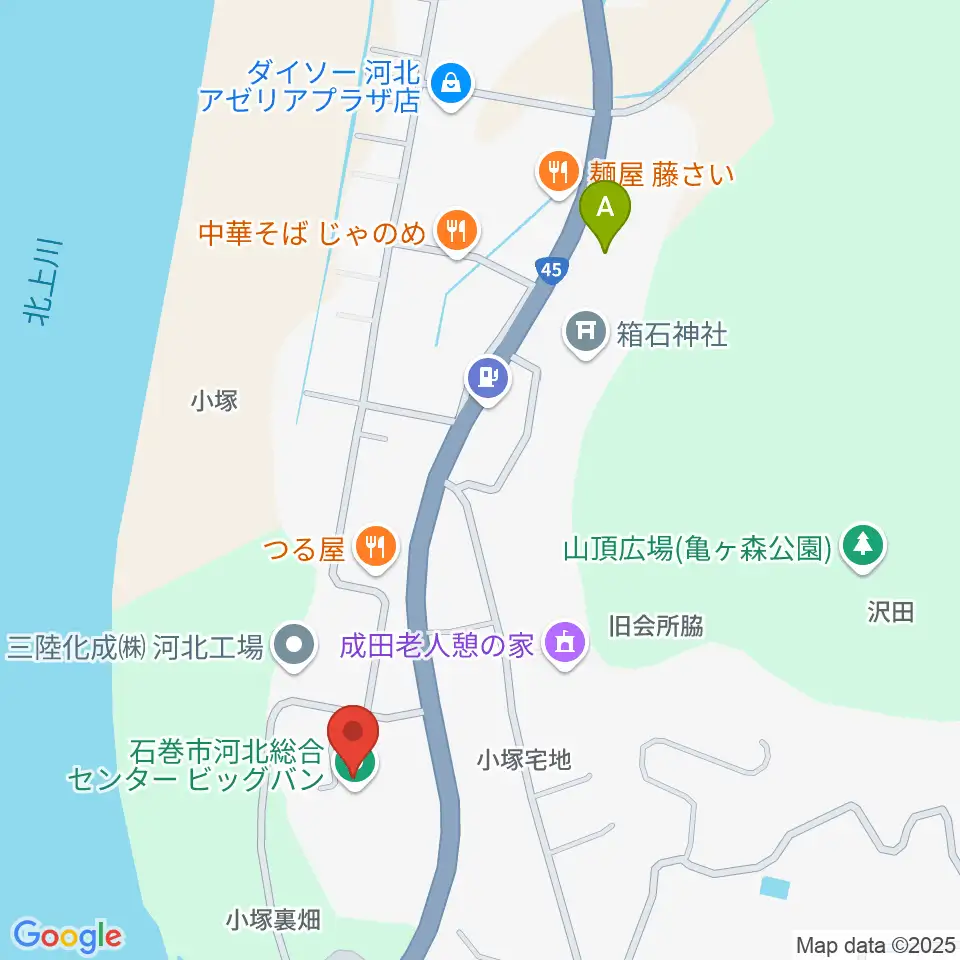 河北総合センター ビッグバン周辺のコンビニエンスストア一覧地図