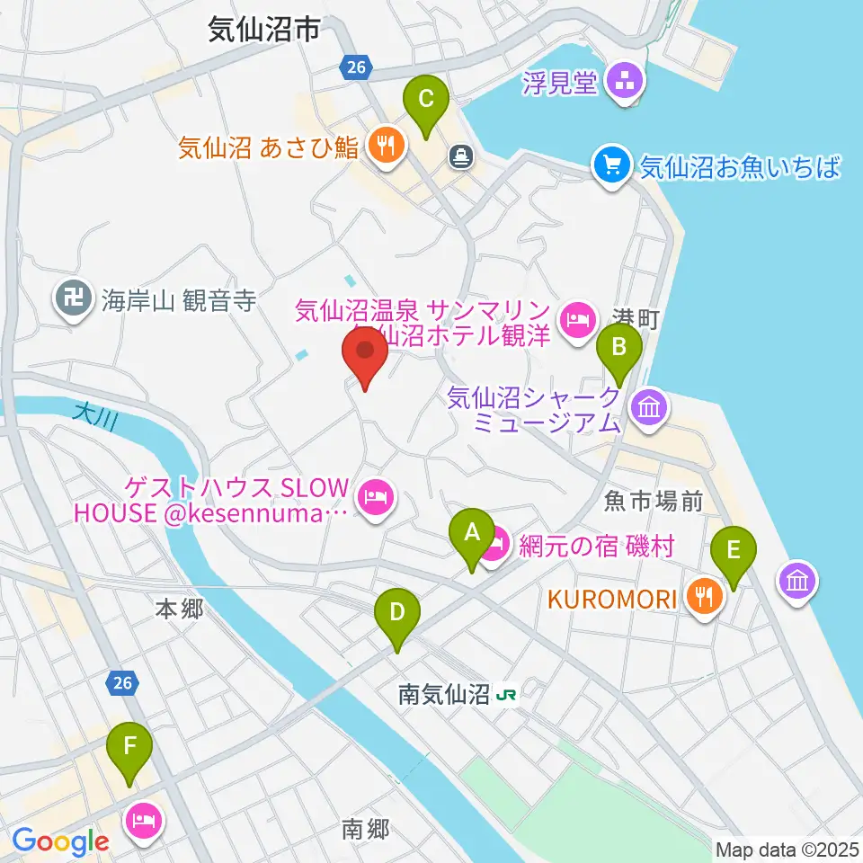 気仙沼市民会館周辺のコンビニエンスストア一覧地図