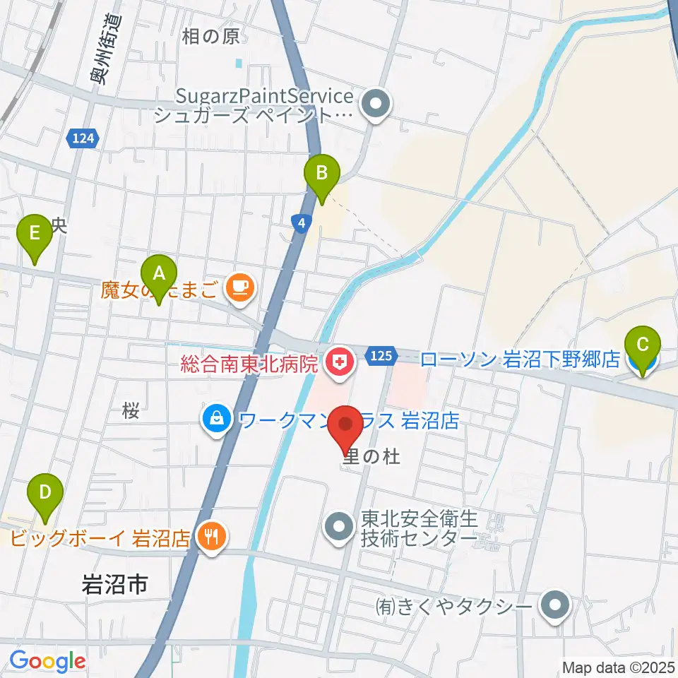 岩沼市民会館周辺のコンビニエンスストア一覧地図