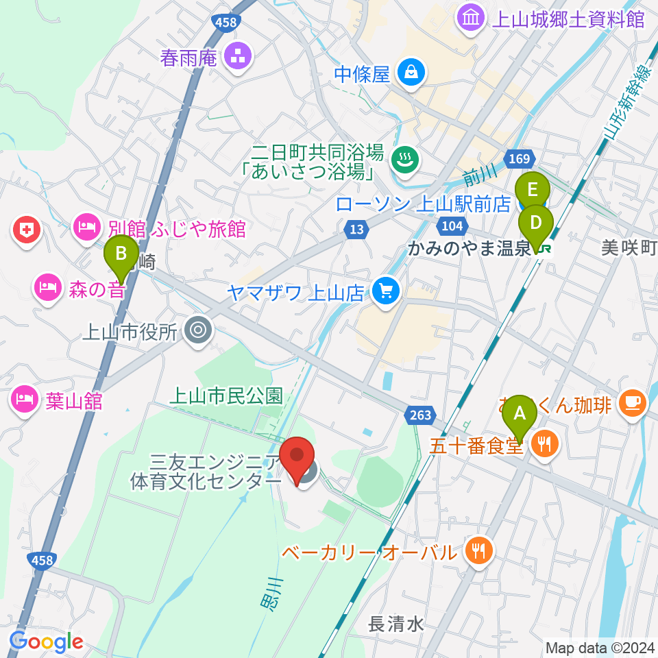 三友エンジニア体育文化センター周辺のコンビニエンスストア一覧地図