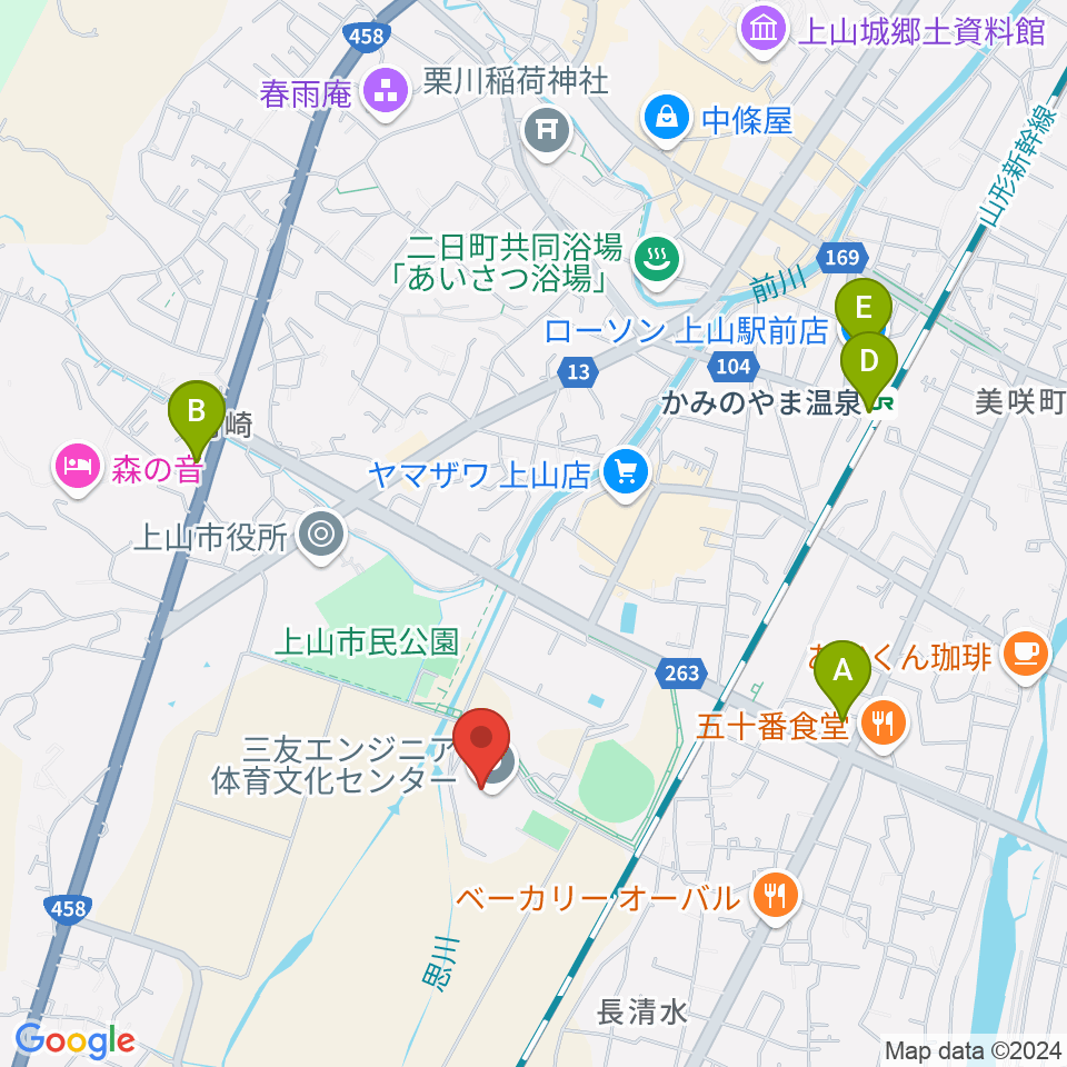 三友エンジニア体育文化センター周辺のコンビニエンスストア一覧地図