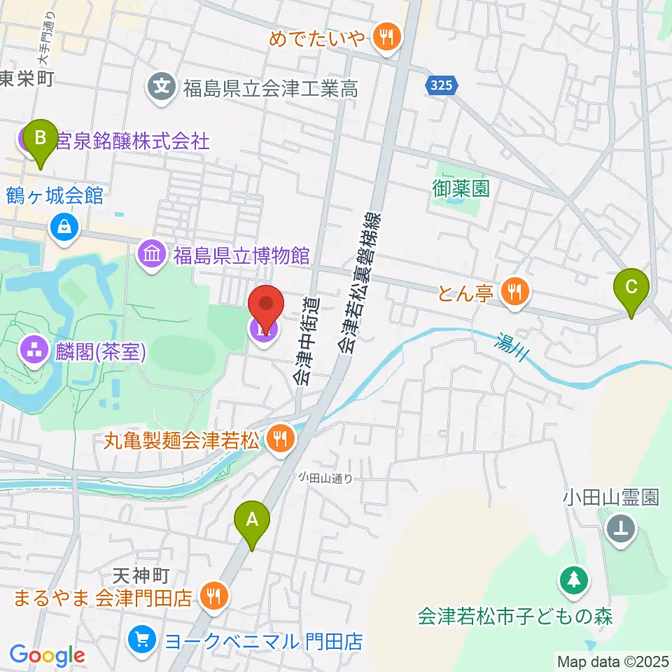 會津風雅堂周辺のコンビニエンスストア一覧地図
