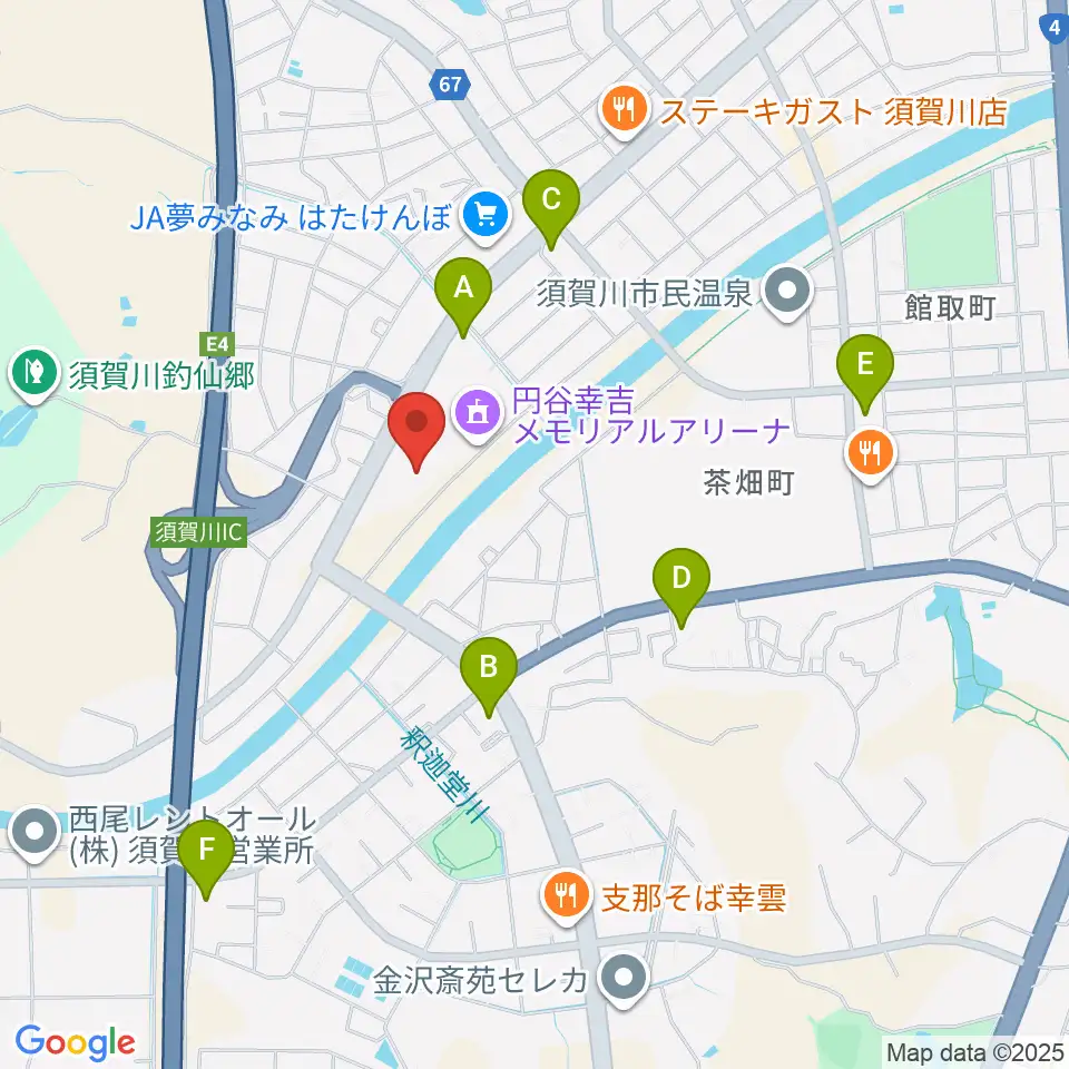 須賀川市文化センター周辺のコンビニエンスストア一覧地図