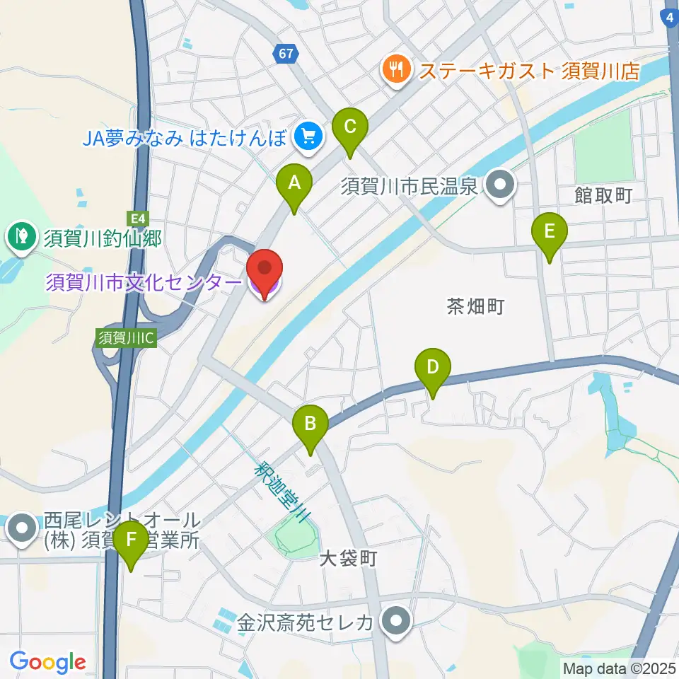 須賀川市文化センター周辺のコンビニエンスストア一覧地図