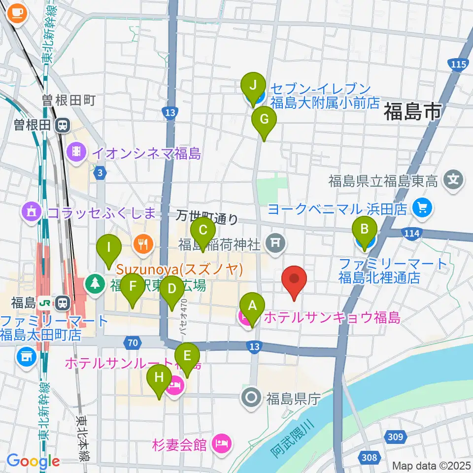 キョウワグループ・テルサホール周辺のコンビニエンスストア一覧地図