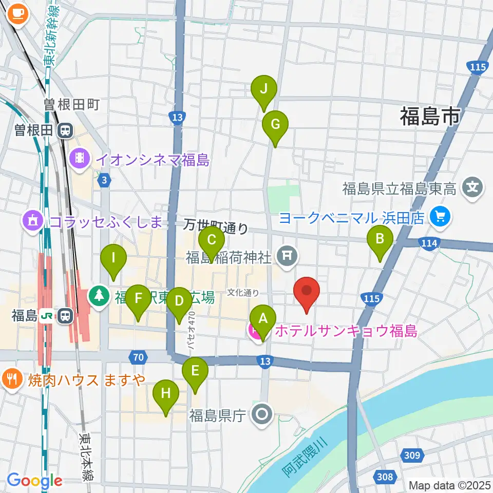 キョウワグループ・テルサホール周辺のコンビニエンスストア一覧地図