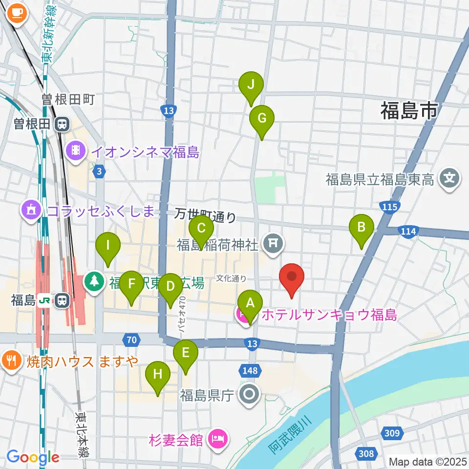 キョウワグループ・テルサホール周辺のコンビニエンスストア一覧地図