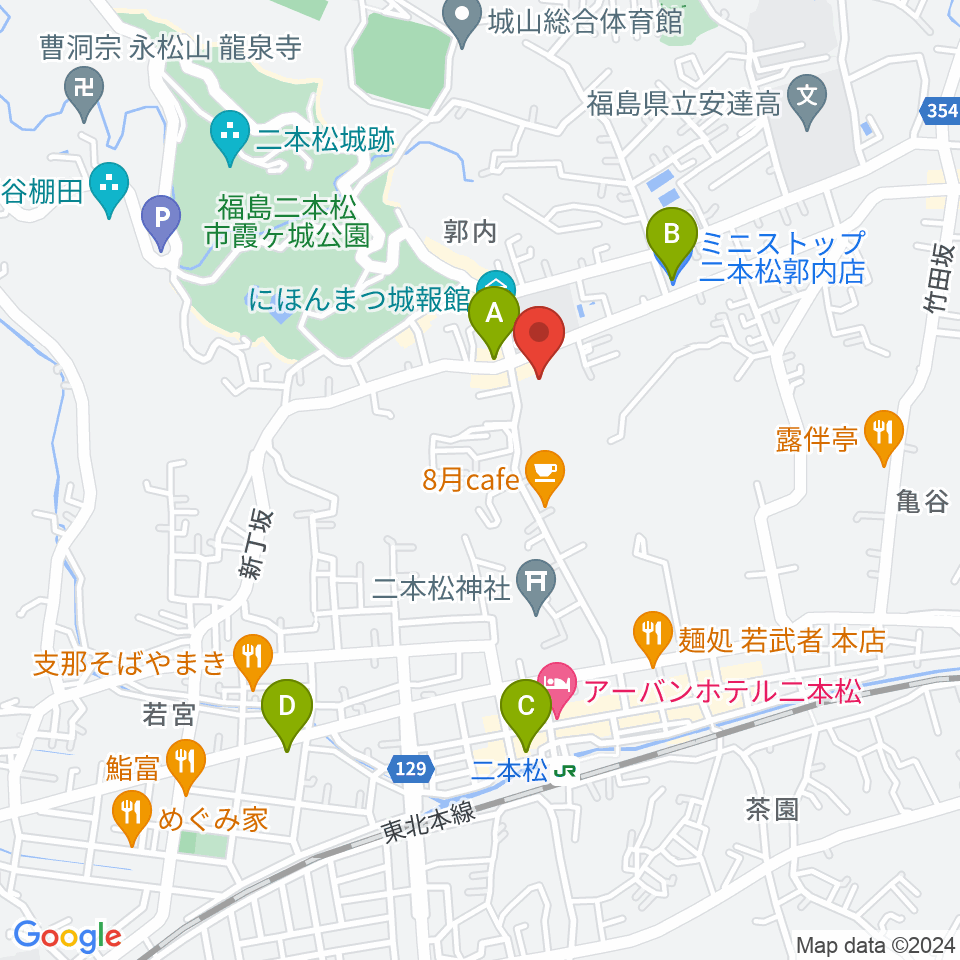 福島県男女共生センター周辺のコンビニエンスストア一覧地図