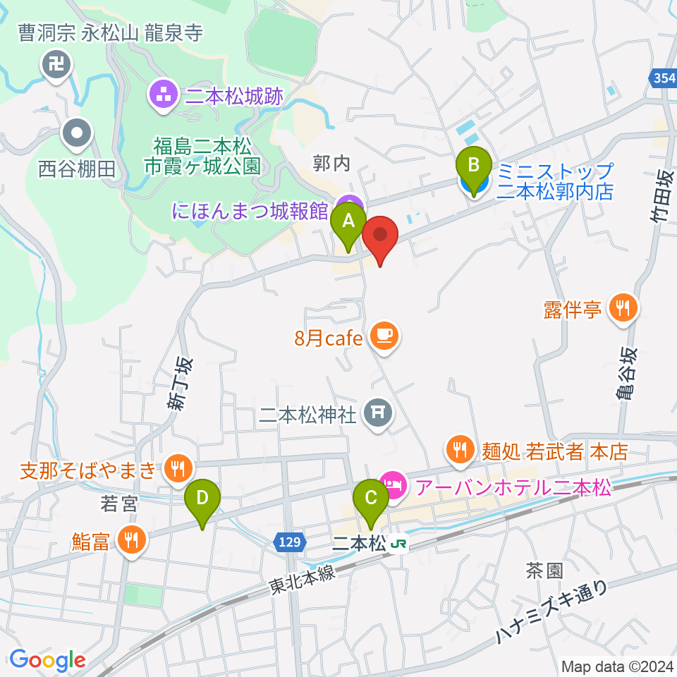 福島県男女共生センター周辺のコンビニエンスストア一覧地図