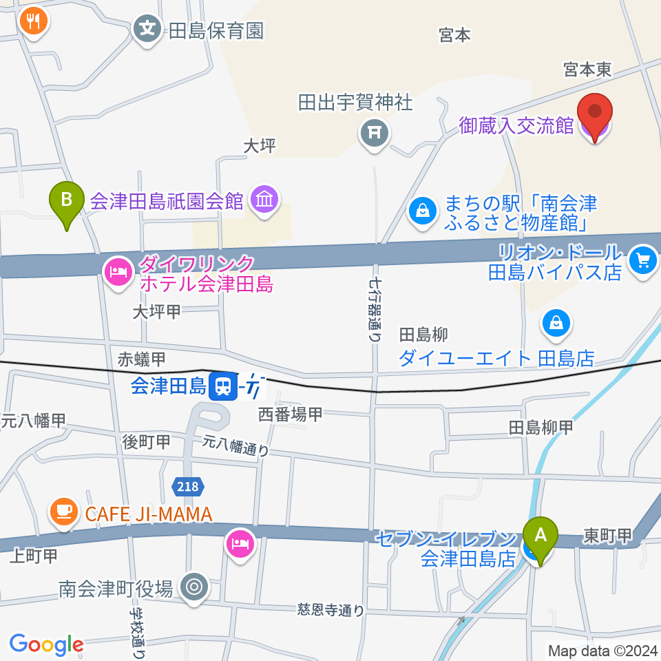 御蔵入交流館周辺のコンビニエンスストア一覧地図