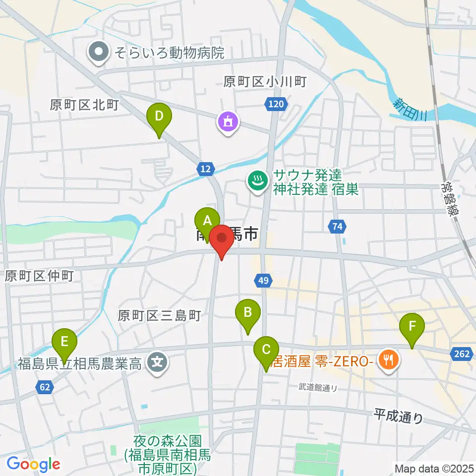 南相馬市民文化会館 ゆめはっと周辺のコンビニエンスストア一覧地図