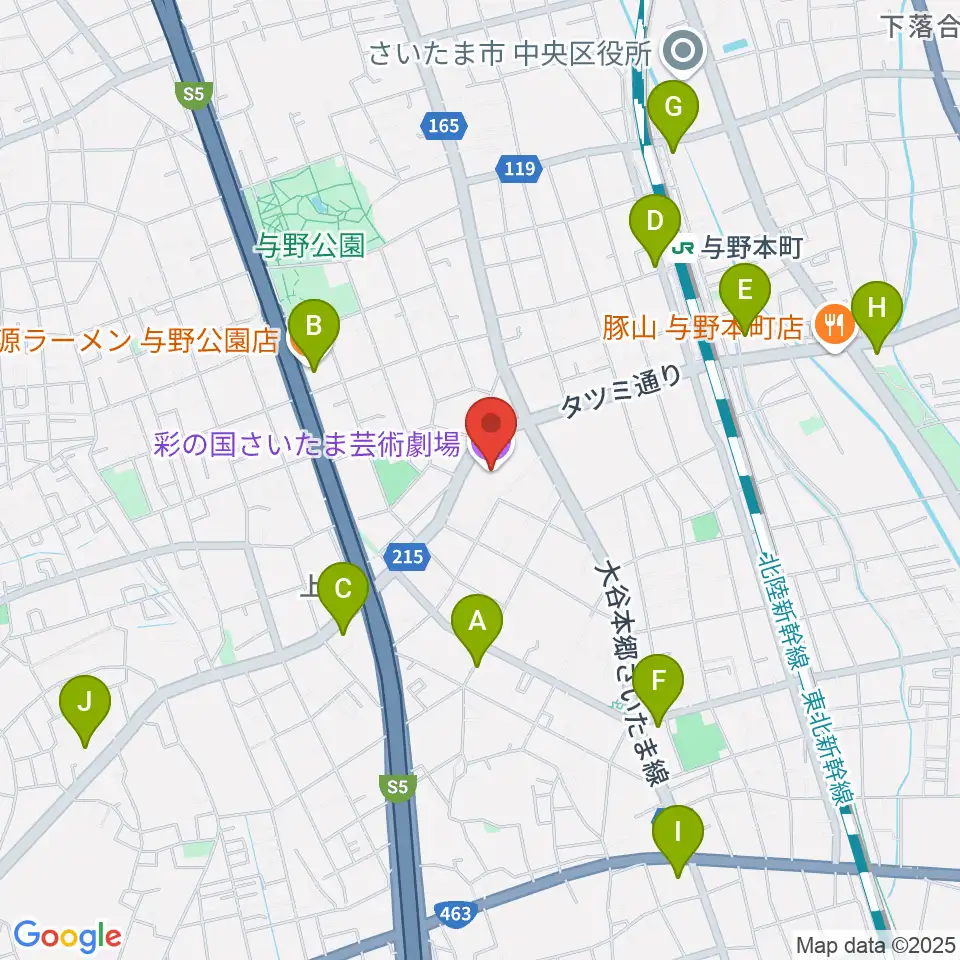 彩の国さいたま芸術劇場周辺のコンビニエンスストア一覧地図