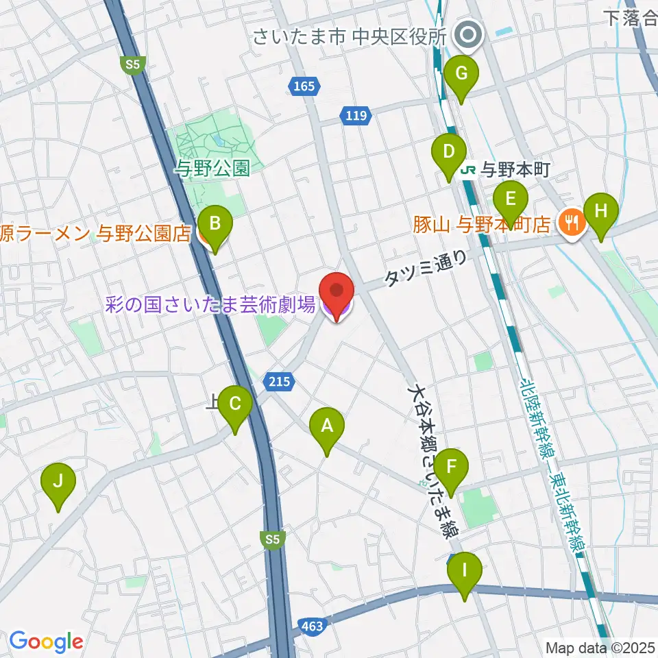 彩の国さいたま芸術劇場周辺のコンビニエンスストア一覧地図