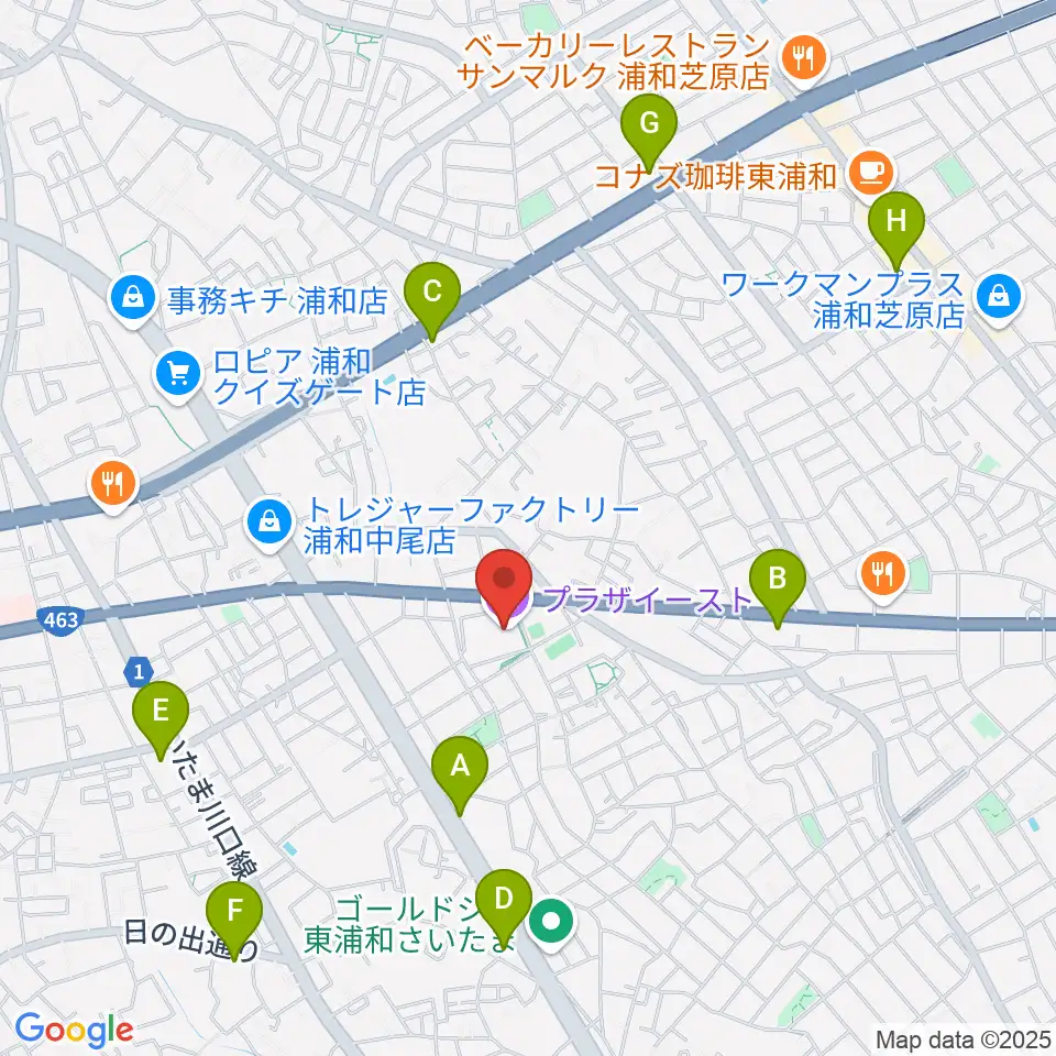 プラザイースト周辺のコンビニエンスストア一覧地図