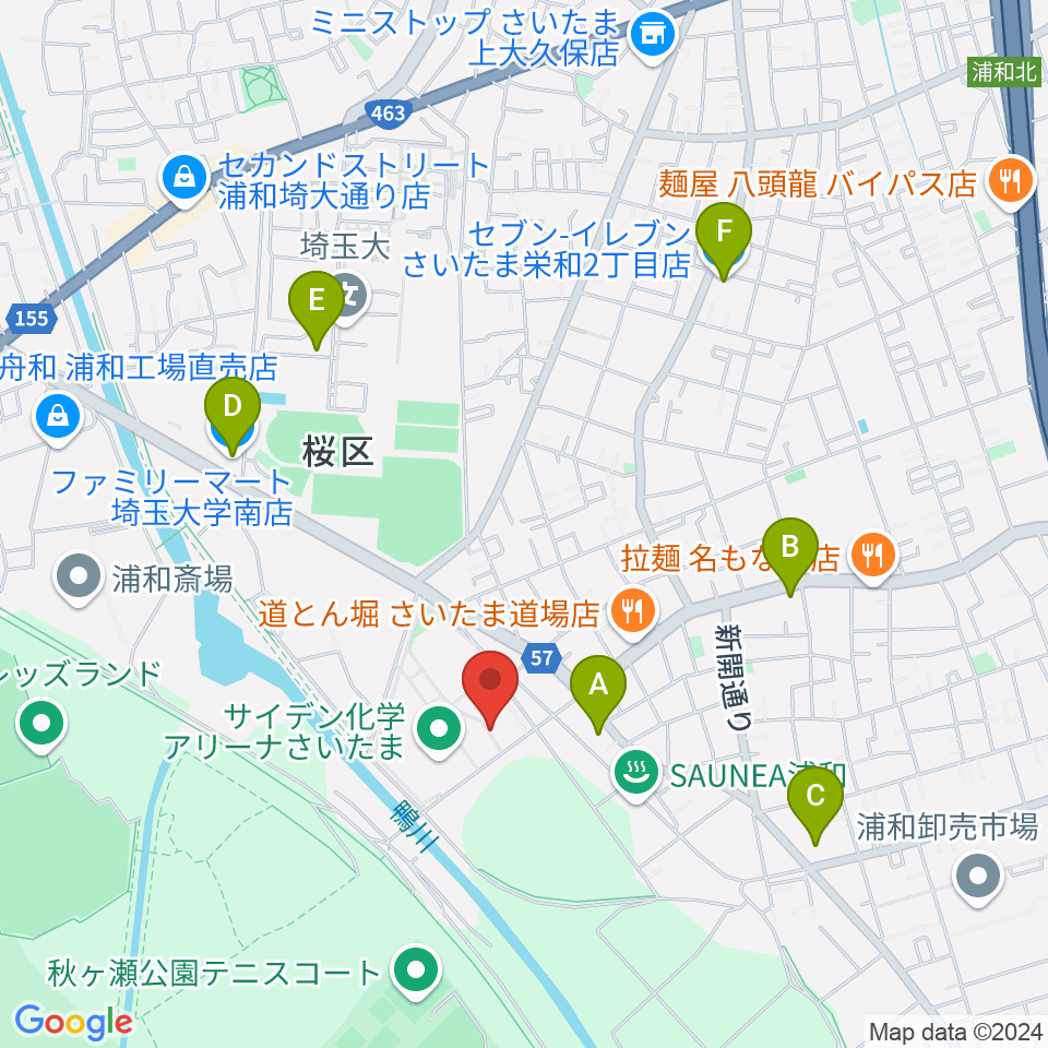 プラザウエスト周辺のコンビニエンスストア一覧地図