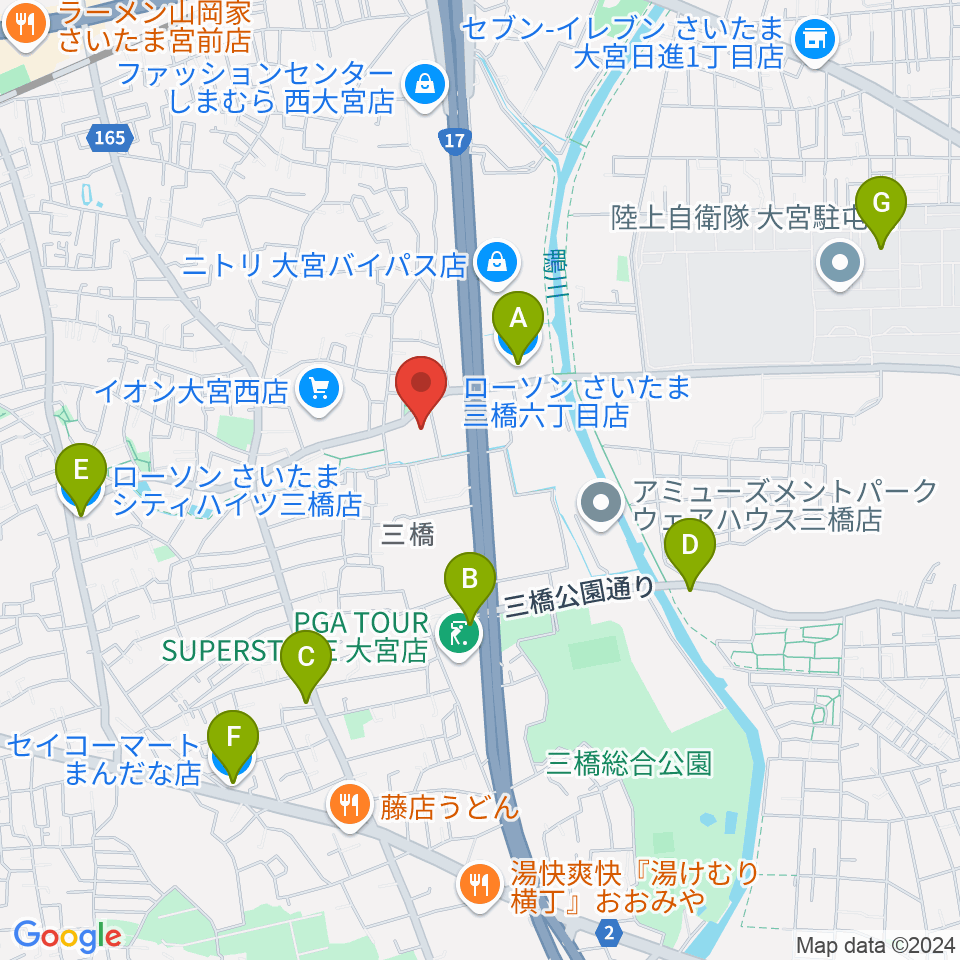 さいたま市西部文化センター周辺のコンビニエンスストア一覧地図