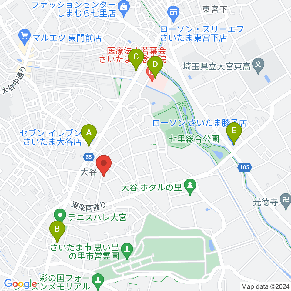 七里コミュニティセンター周辺のコンビニエンスストア一覧地図