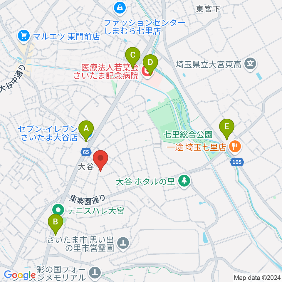 七里コミュニティセンター周辺のコンビニエンスストア一覧地図