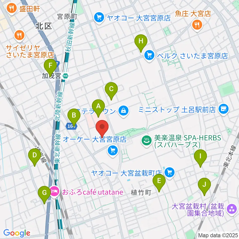 さいたま市プラザノース周辺のコンビニエンスストア一覧地図