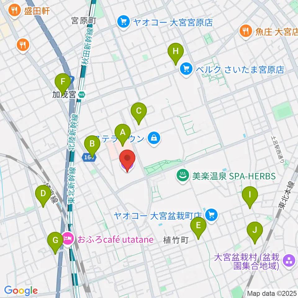 さいたま市プラザノース周辺のコンビニエンスストア一覧地図