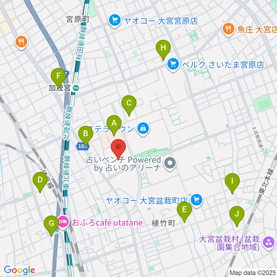 さいたま市プラザノース周辺のコンビニエンスストア一覧地図