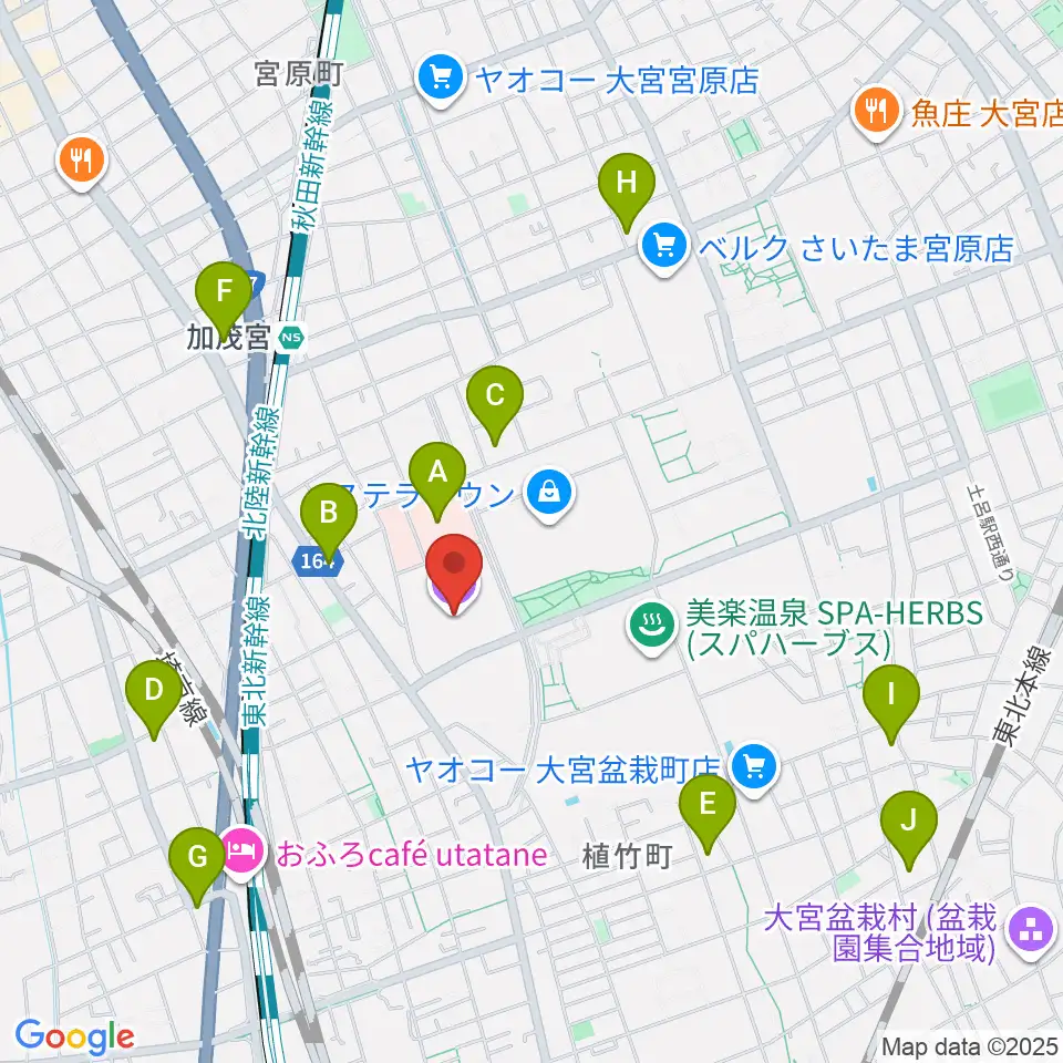 さいたま市プラザノース周辺のコンビニエンスストア一覧地図