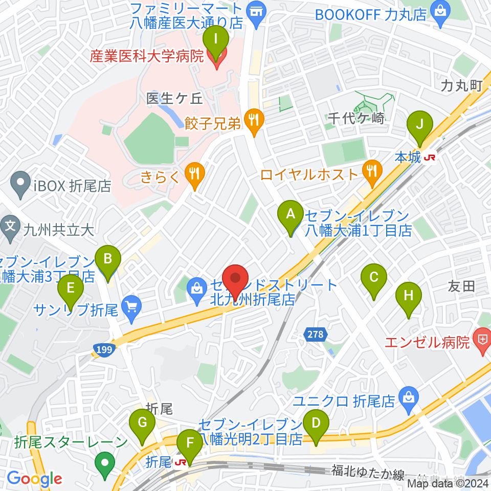 スタジオバンブー周辺のコンビニエンスストア一覧地図