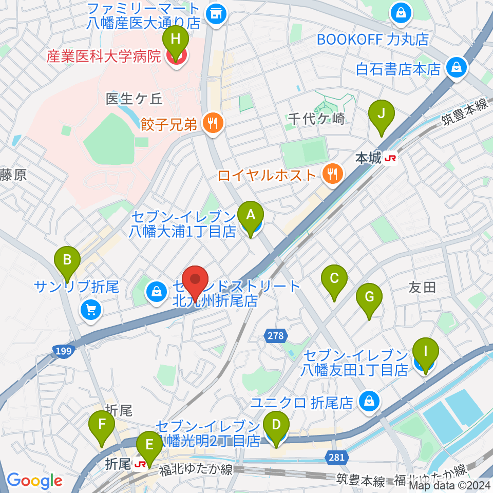 スタジオバンブー周辺のコンビニエンスストア一覧地図