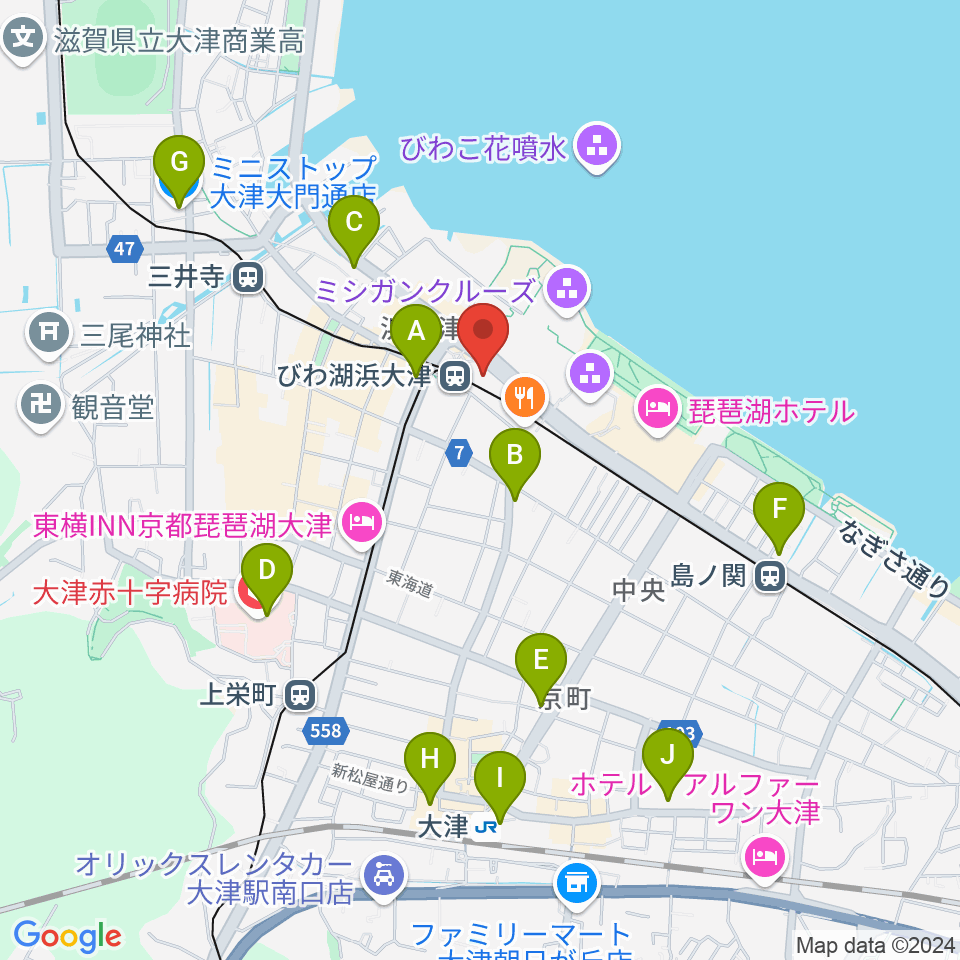 スカイプラザ浜大津周辺のコンビニエンスストア一覧地図