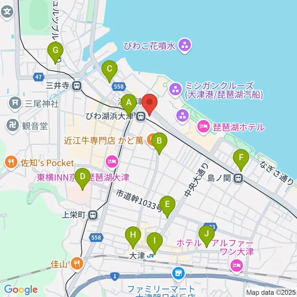 スカイプラザ浜大津周辺のコンビニエンスストア一覧地図