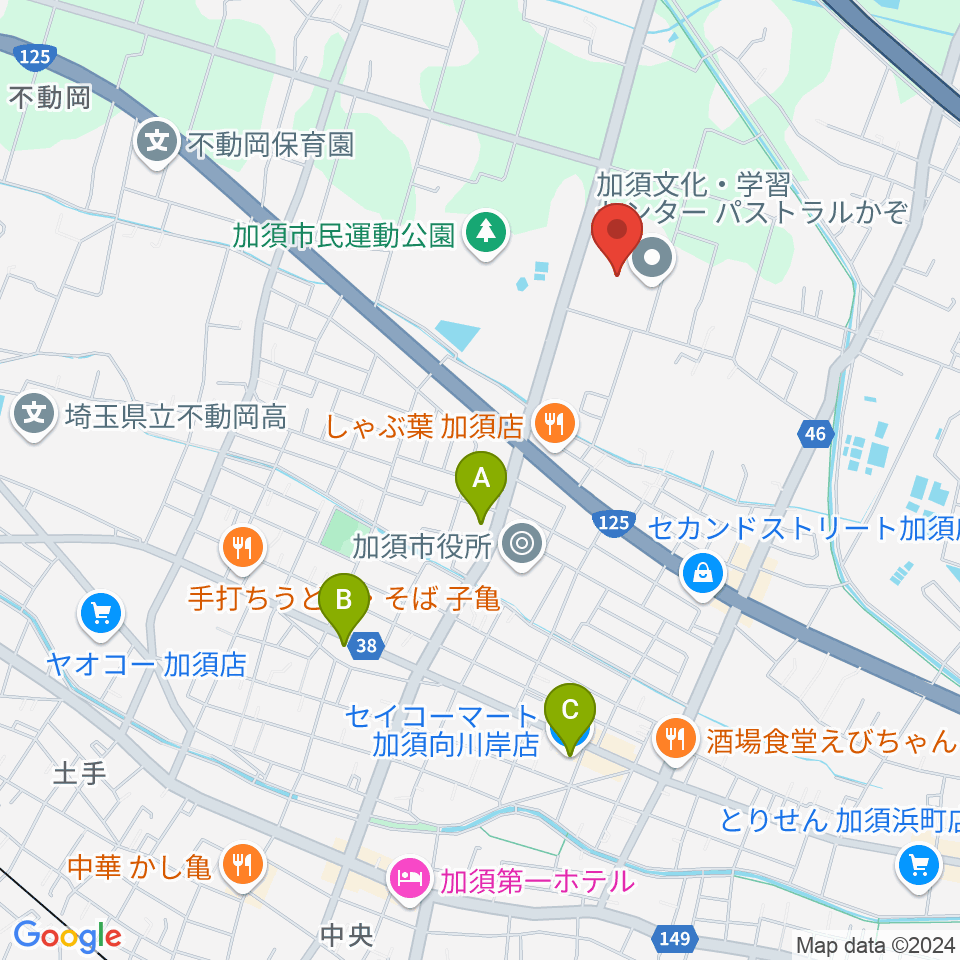 パストラルかぞ周辺のコンビニエンスストア一覧地図