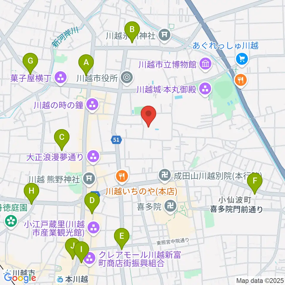 川越市やまぶき会館周辺のコンビニエンスストア一覧地図