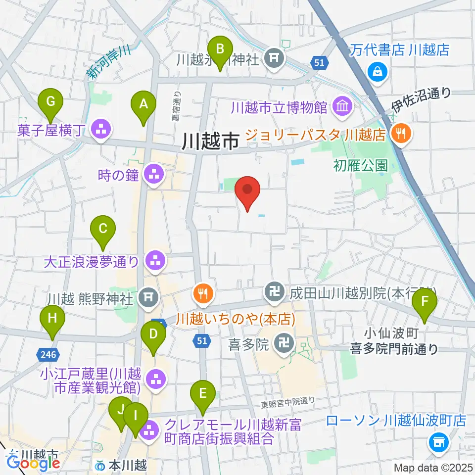 川越市やまぶき会館周辺のコンビニエンスストア一覧地図