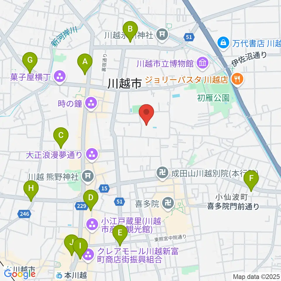 川越市やまぶき会館周辺のコンビニエンスストア一覧地図
