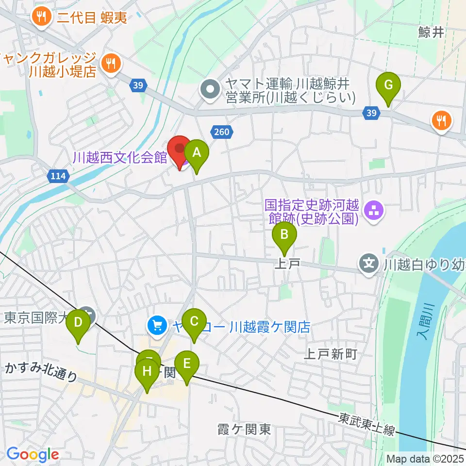 川越西文化会館 メルト周辺のコンビニエンスストア一覧地図