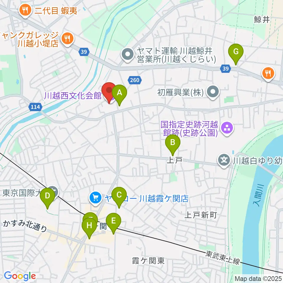 川越西文化会館 メルト周辺のコンビニエンスストア一覧地図