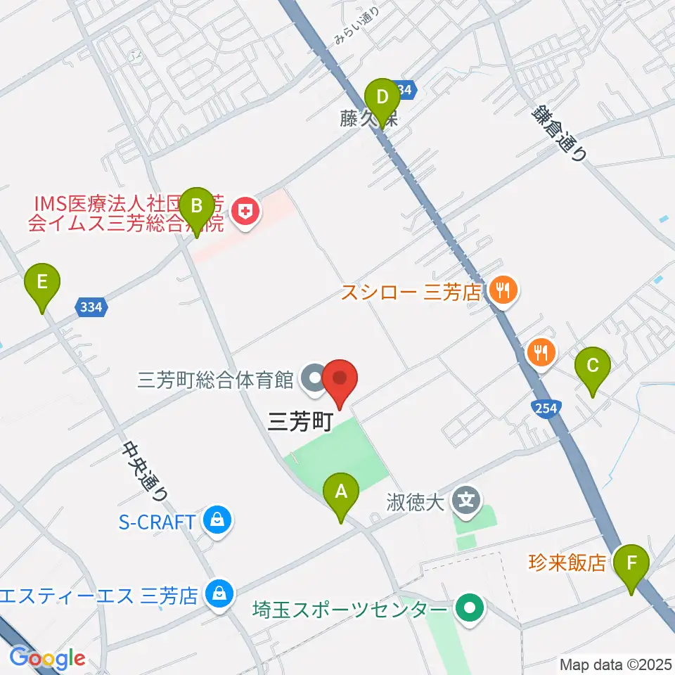 コピスみよし 三芳町文化会館周辺のコンビニエンスストア一覧地図