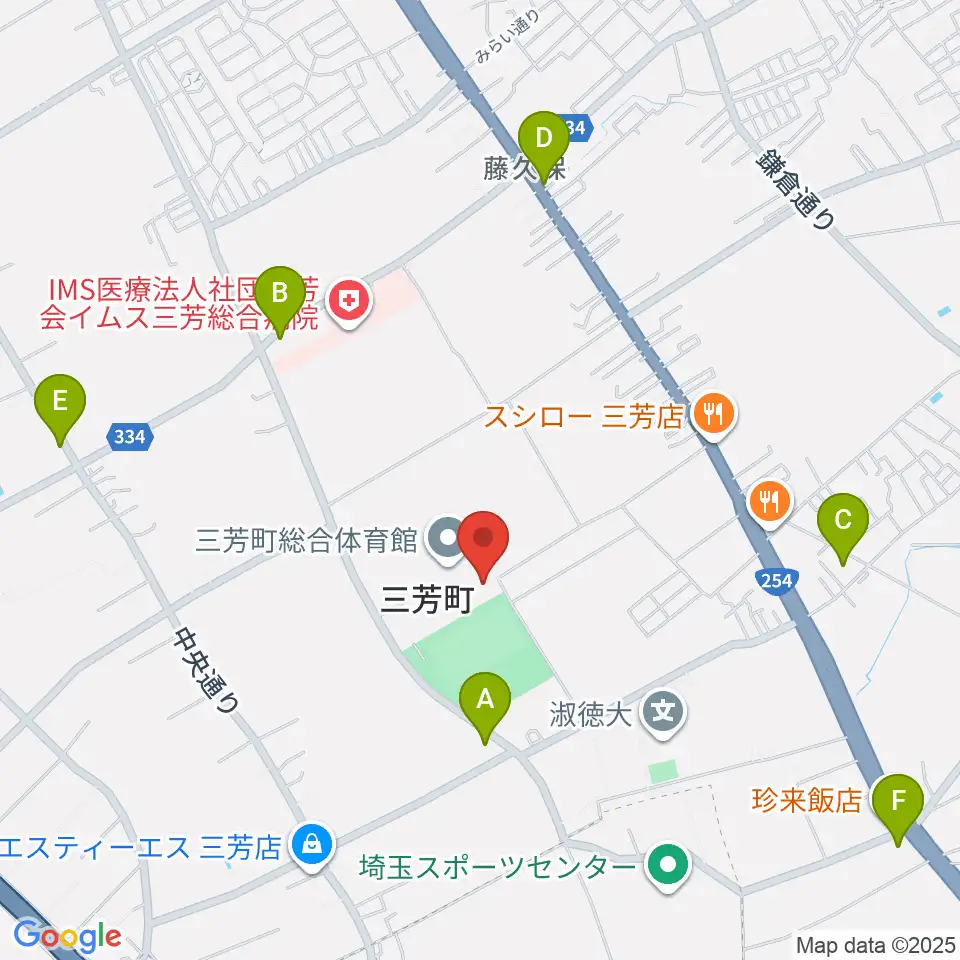 コピスみよし 三芳町文化会館周辺のコンビニエンスストア一覧地図