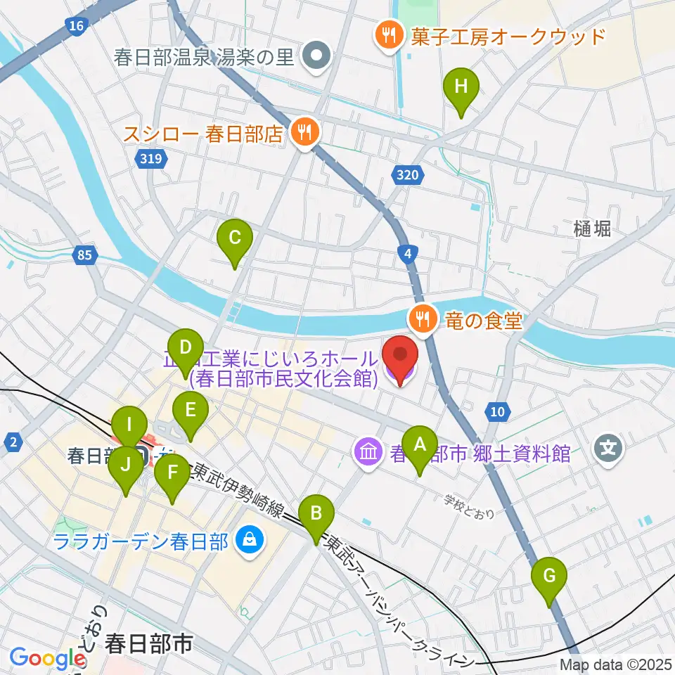 正和工業にじいろホール周辺のコンビニエンスストア一覧地図