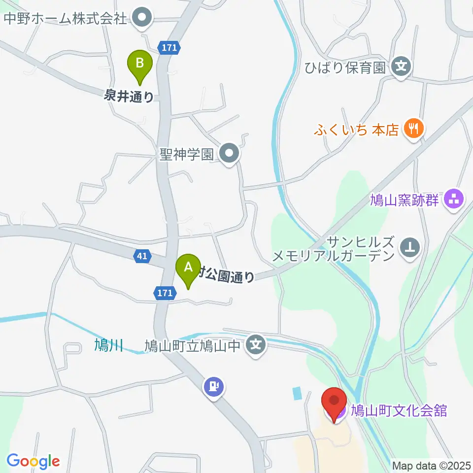 鳩山町文化会館周辺のコンビニエンスストア一覧地図